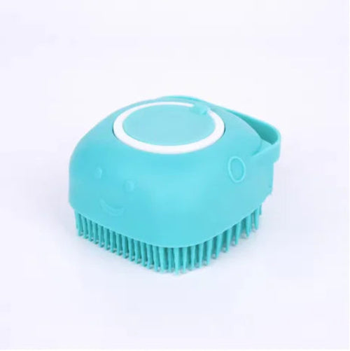 2-In-1 Pet Bath & Massage Brush With Shampoo Storage Silicone Dog Cat